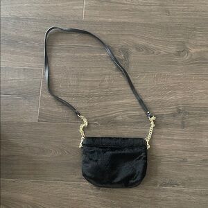 A New Day Black Crossbody Evening Bag w/ Gold Chain Detail